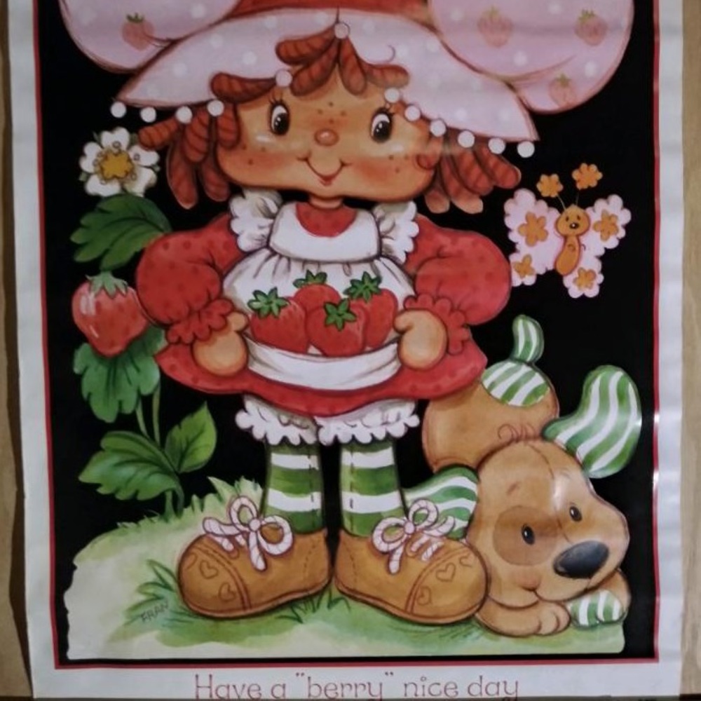 “STRAWBERRY SHORTCAKE” 2002 VTG Blacklight “Have a Berry Nice Day” Poster #3322